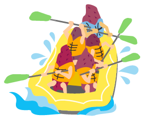 みずとくラフティングイラスト